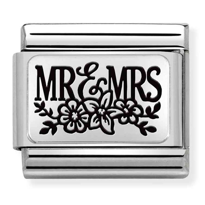 PLATES (IC) steel and 925 silver Mr & Mrs FLOWER