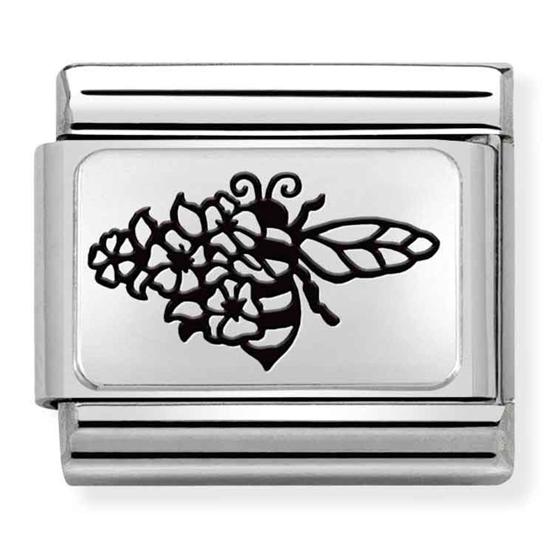 PLATES (IC) steel and 925 silver Bee FLOWERS