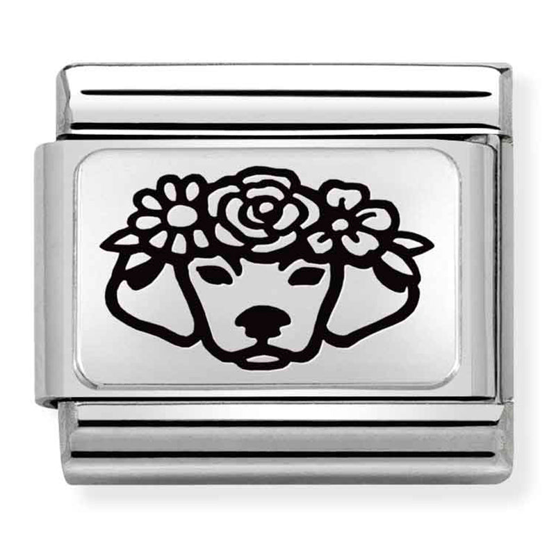 PLATES (IC) steel and 925 silver Dog FLOWERS