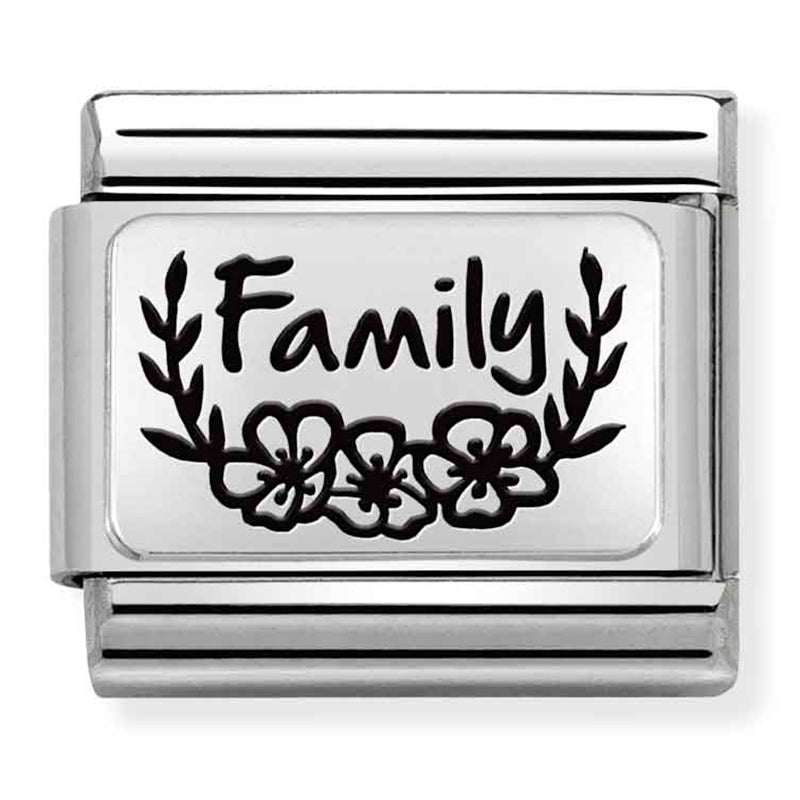PLATES (IC) steel and 925 silver Family FLOWERS