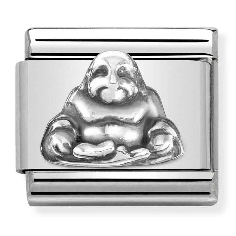 OXIDISED SYMBOLS st/steel & sterling silver (Buddha)