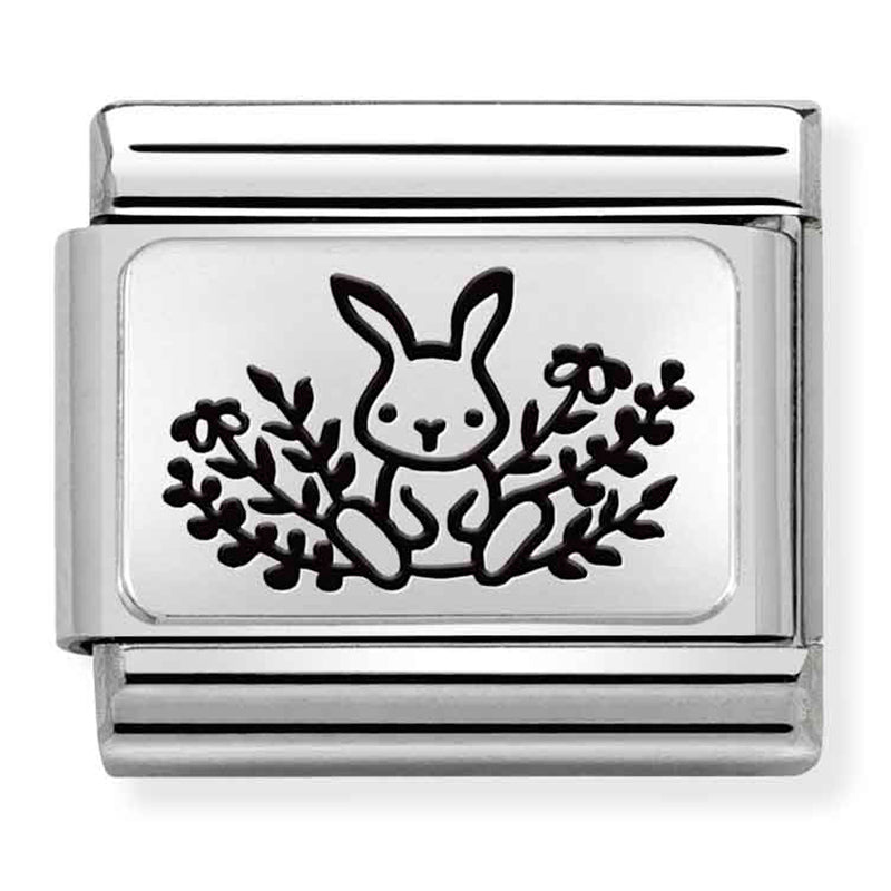 PLATES (IC) steel and 925 silver Rabbit FLOWERS