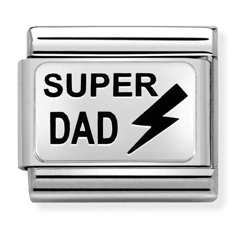 OXIDISED PLATES st/steel, enamel & silver 925 (Super Dad)