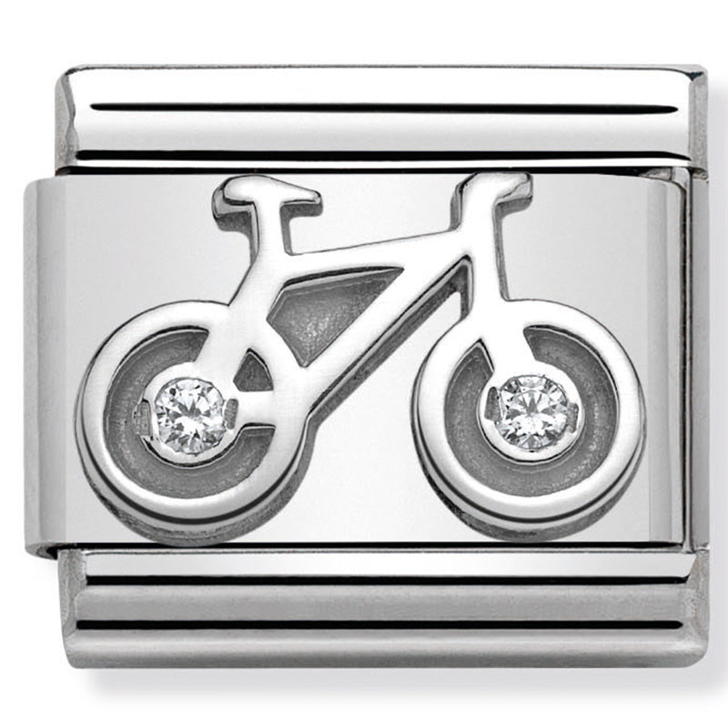 SYMBOLS st/steel, silver 925 & CZ (Bicycle)