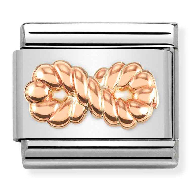 RELIEF SYMBOLS st/steel & 9ct rose gold (Infinite Rope)