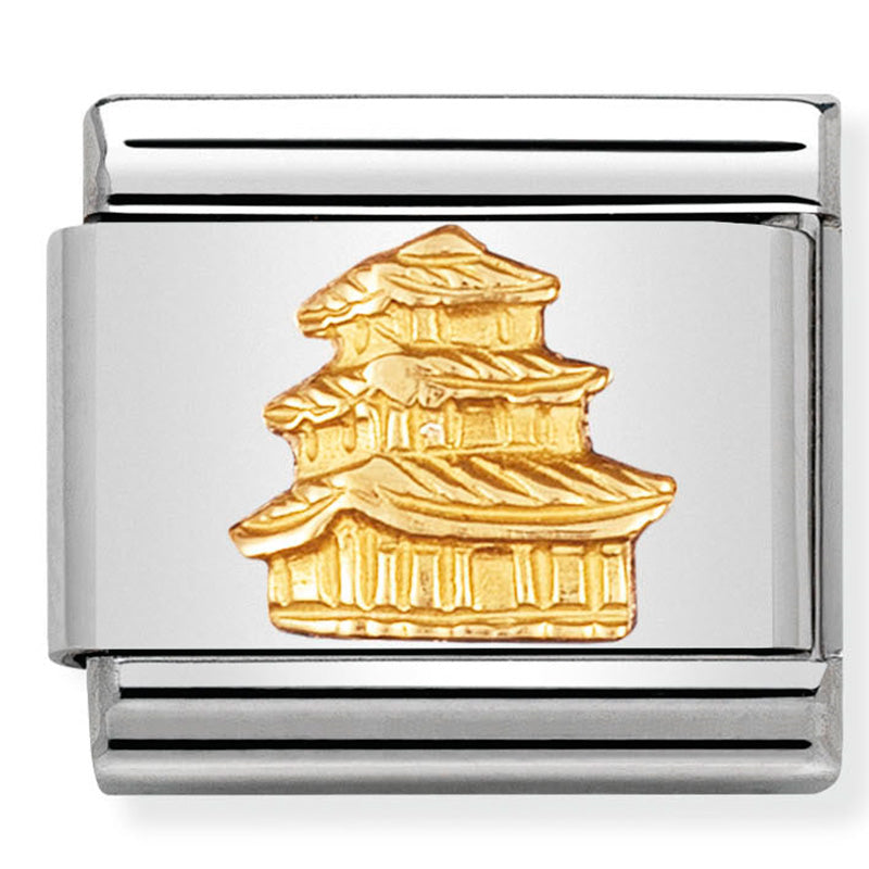 RELIEF MONUMENTS st/steel & 18ct gold (Pagoda)