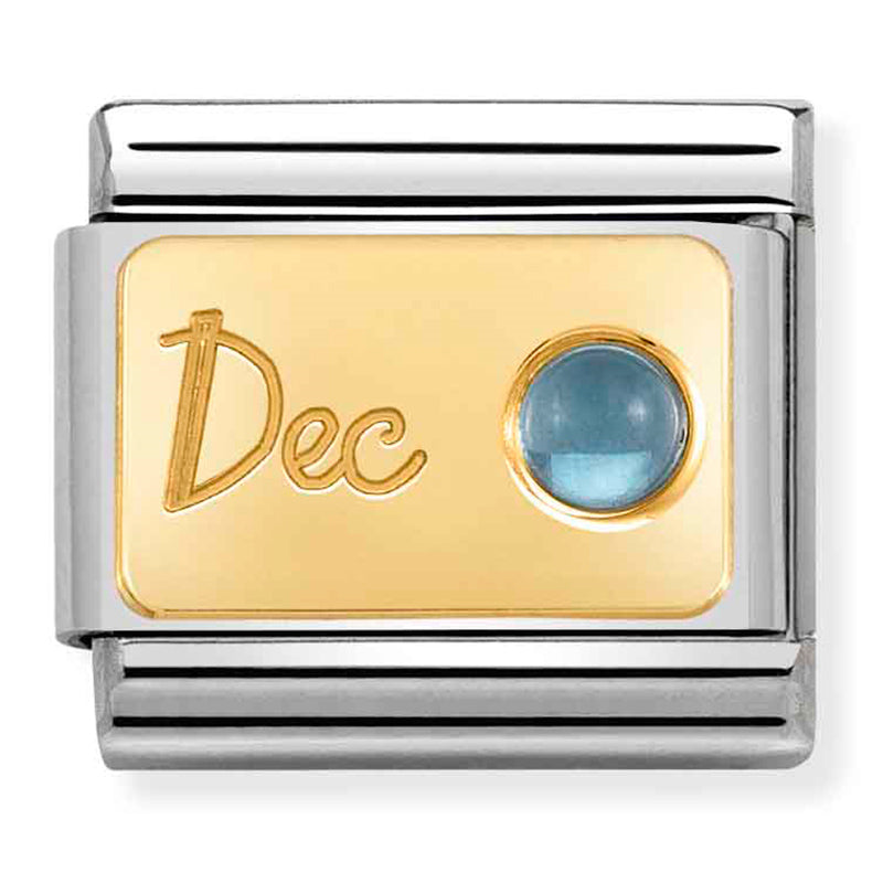 MONTH STONE in steel, stones and 750 gold (December TOPAZ)