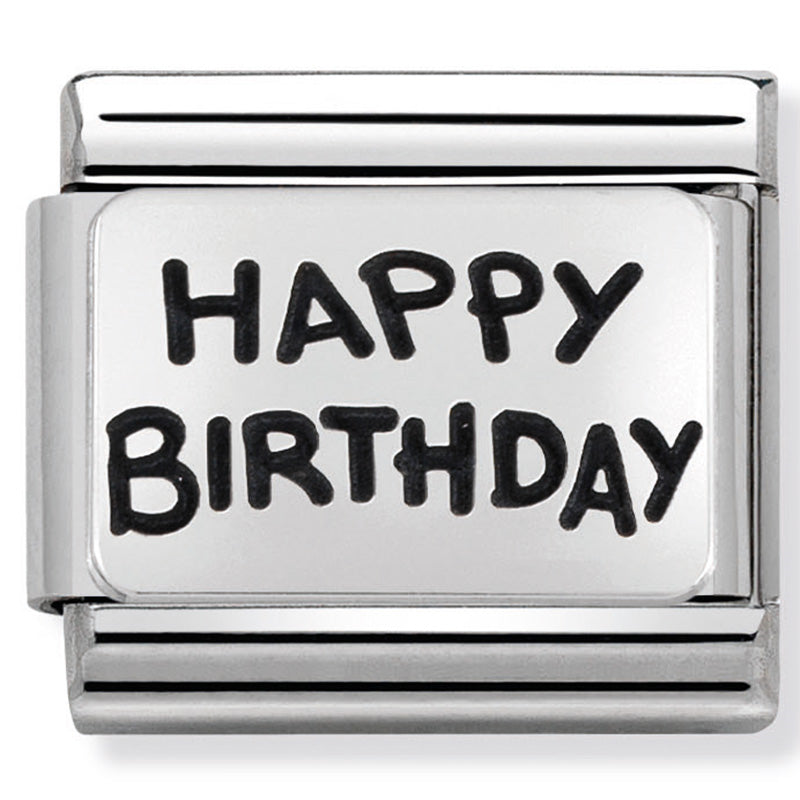 PLATES OXIDISED st/steel & 925 silver (Happy Birthday)