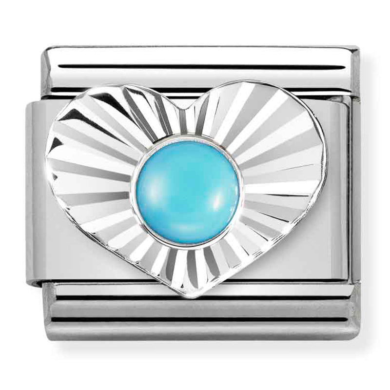 NOM-330508 06 COMP Classic STONES st/steel, DIA HEART silver 925 TURQUOISE