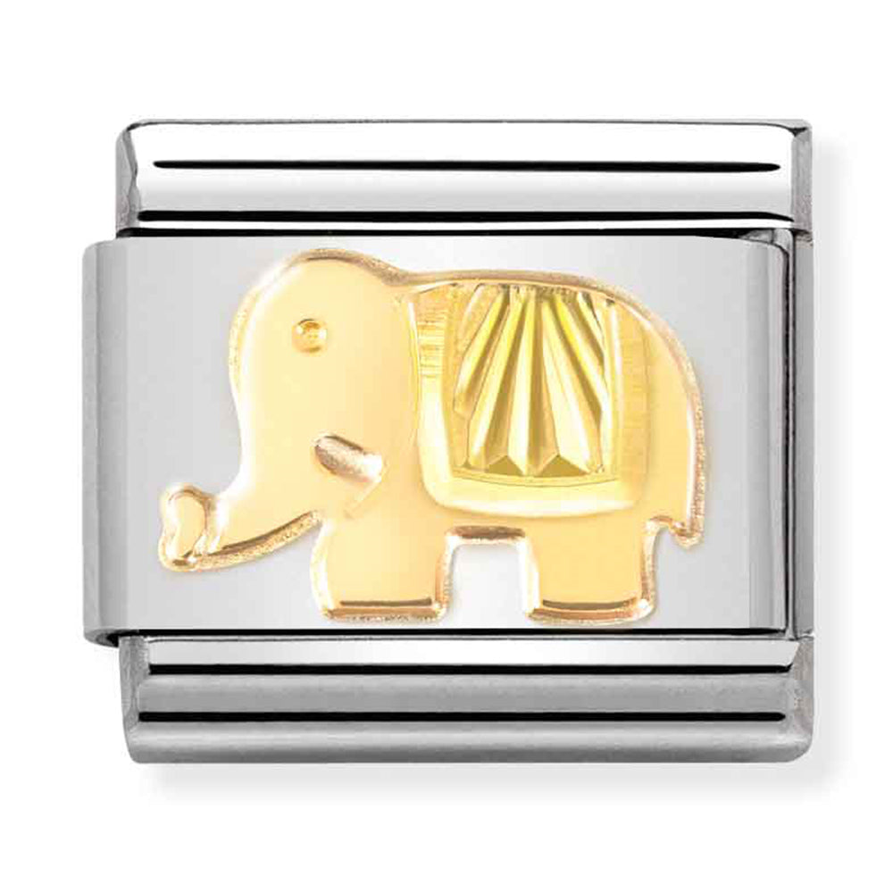 NOM-030149 50 COMP Classic SYMBOLS st/steel & 18ct gold (Etched Elephant)