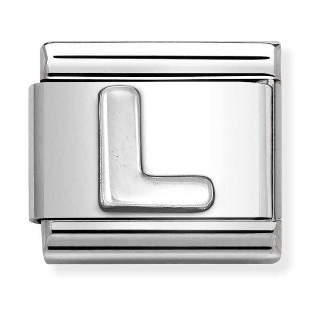 NOM-330113 12 COMP Classic LETTERS st/steel & sterling silver (L)