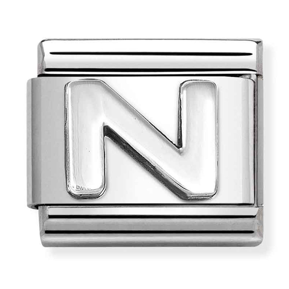 NOM-330113 14 COMP Classic LETTERS st/steel & sterling silver (N)