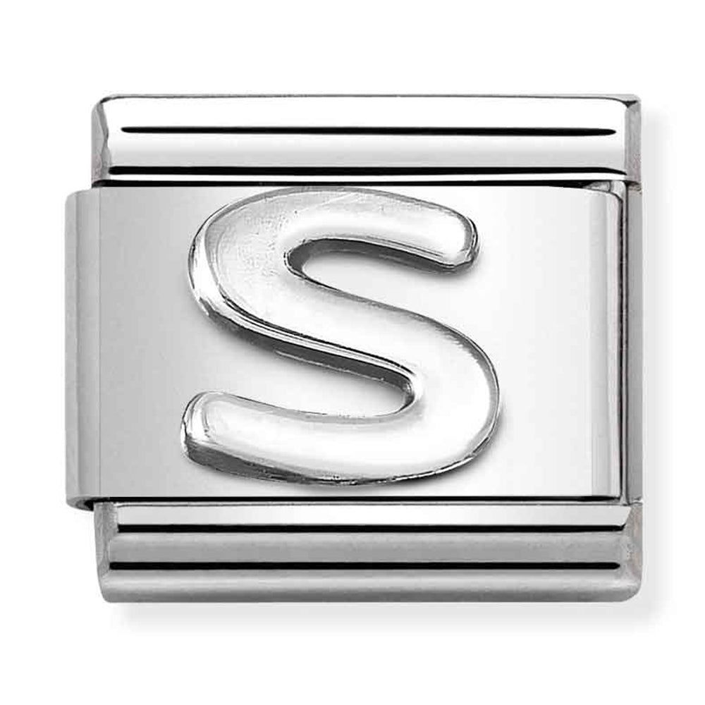 NOM-330113 19 COMP Classic LETTERS st/steel & sterling silver (S)