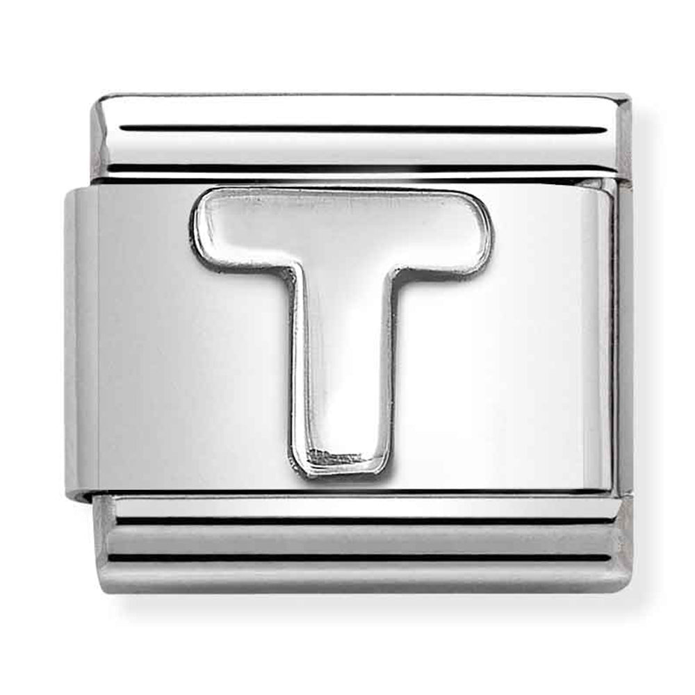 NOM-330113 20 COMP Classic LETTERS st/steel & sterling silver (T)