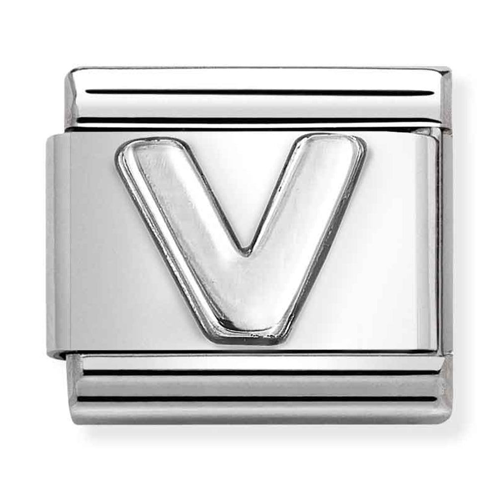 NOM-330113 22 COMP Classic LETTERS st/steel & sterling silver (V)