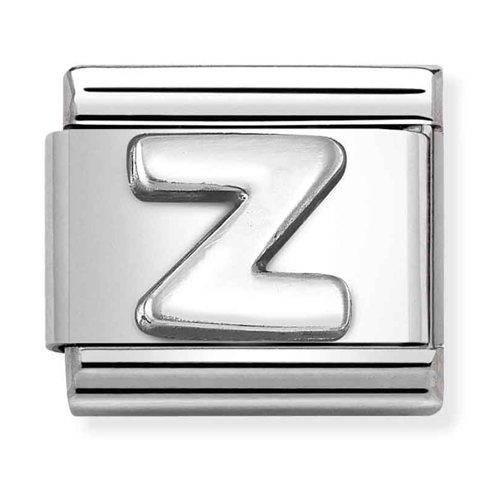 NOM-330113 26 COMP Classic LETTERS st/steel & sterling silver (Z)