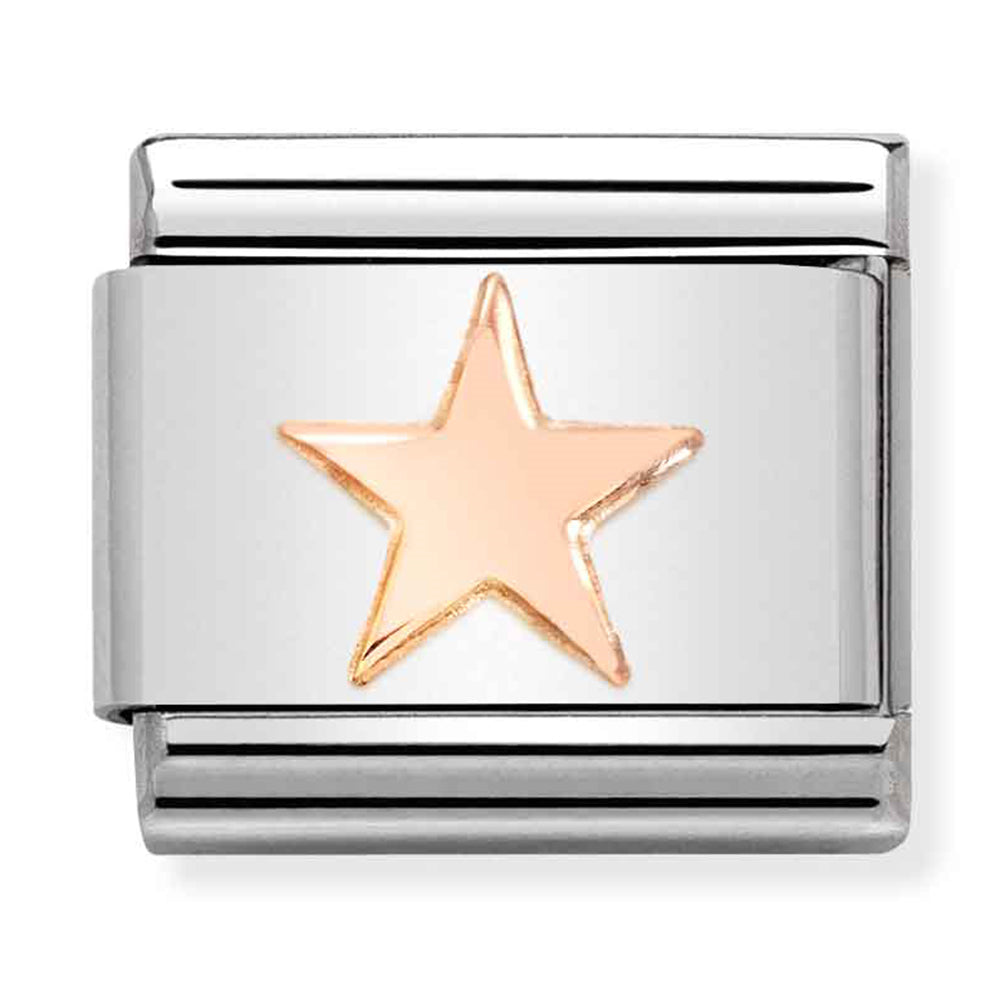NOM-430104 42 COMP Classic SYMBOLS st/steel & 9ct rose gold (Star)