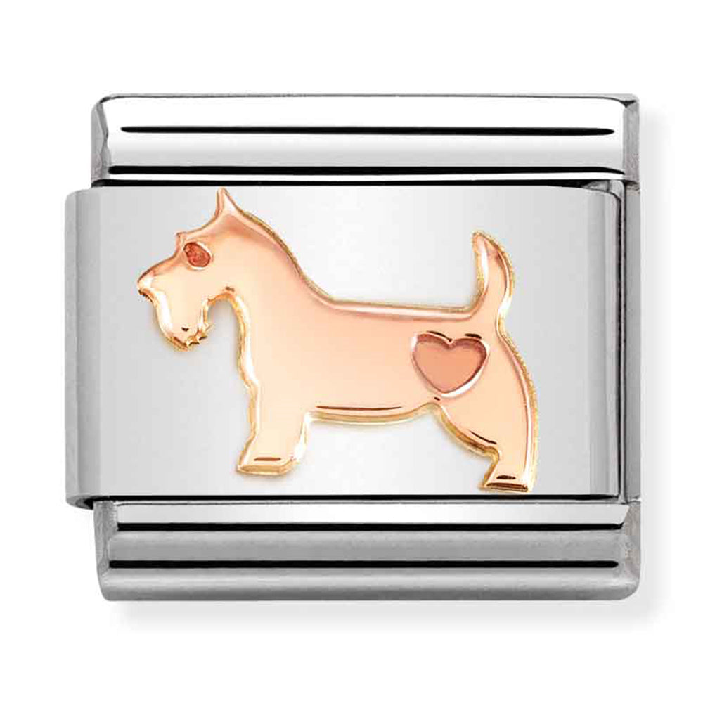 NOM-430104 49 COMP Classic SYMBOLS st/steel & 9ct rose gold (Dog with Heart)