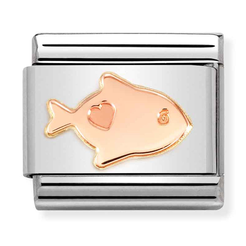 NOM-430104 52 COMP Classic SYMBOLS st/steel & 9ct rose gold (Fish with Heart)