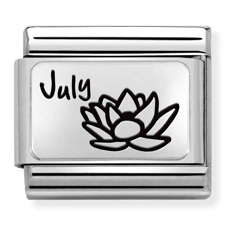 NOM-330112 19 COMP Classic MONTH FLOWER PLATES (IC) steel and 925 silver July