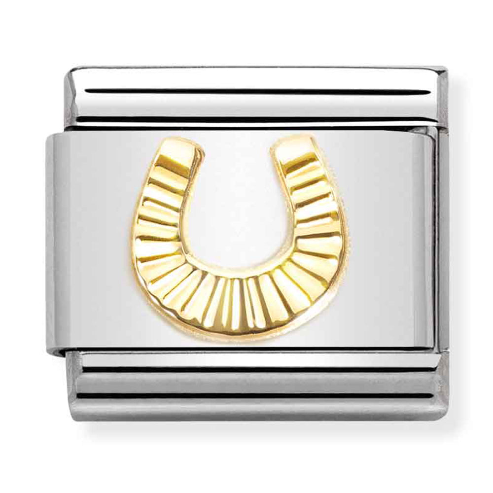 NOM-030149 53 COMP Classic SYMBOLS st/steel & 18ct gold (Etched Horseshoe)