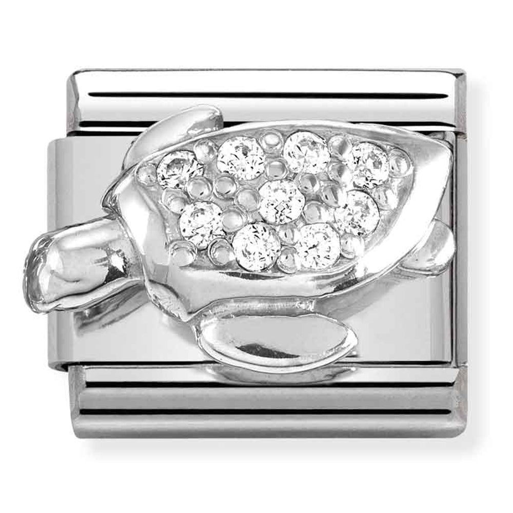 NOM-330304 46 COMP Classic SYMBOLS st/steel, CZ & silver 925 (Sea Turtle)