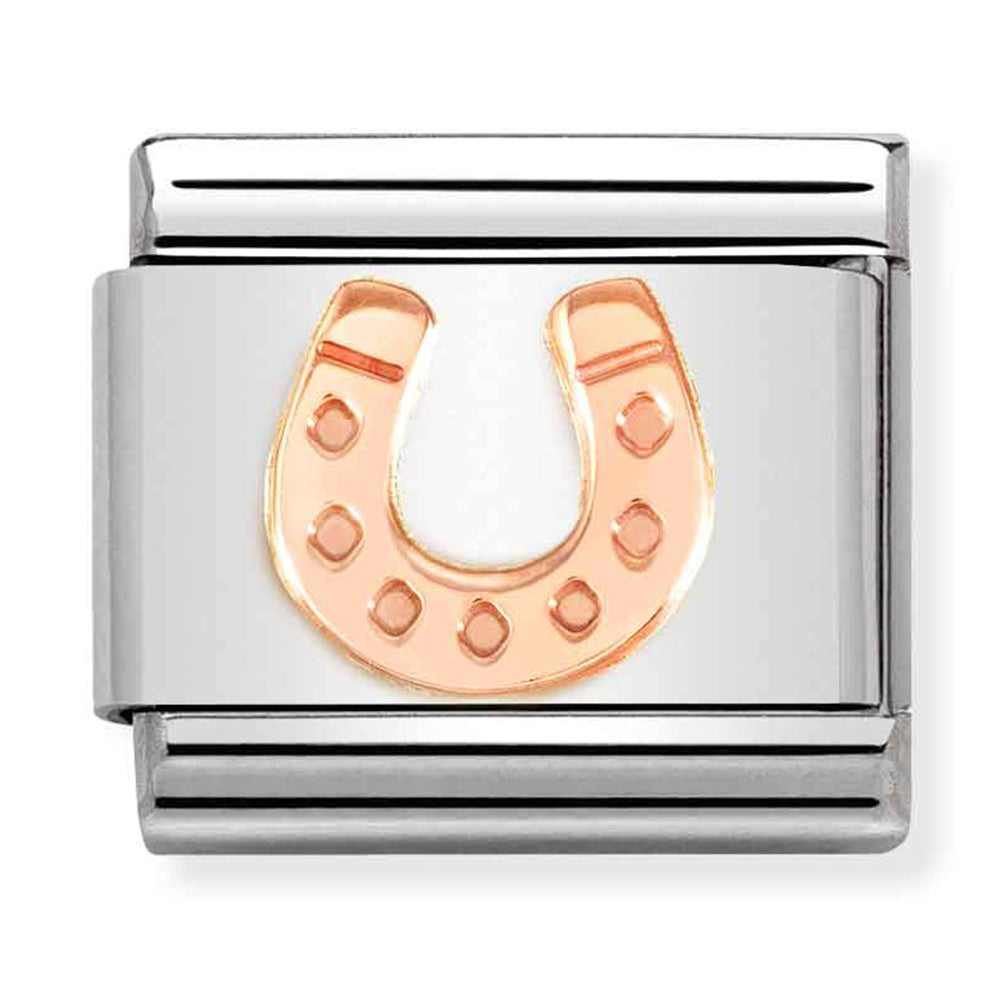 NOM-430104 43 COMP Classic SYMBOLS st/steel & 9ct rose gold (Horseshoe)