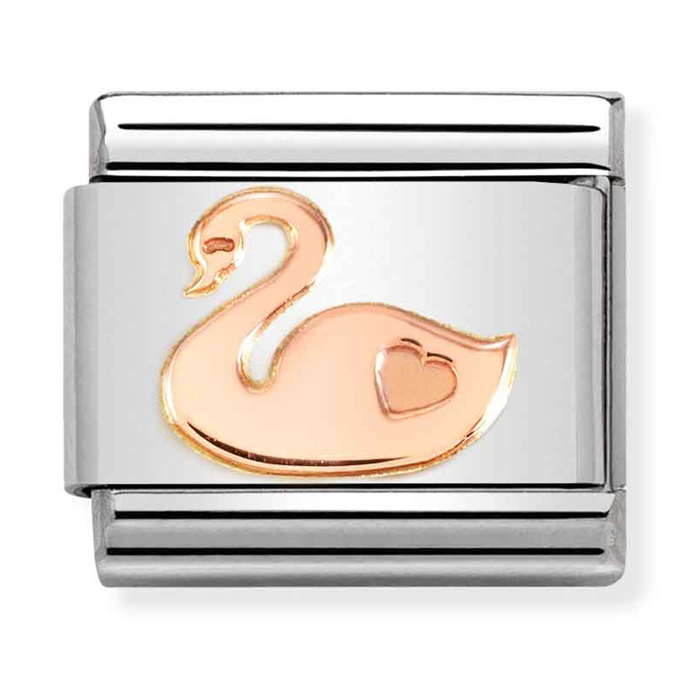 NOM-430104 55 COMP Classic SYMBOLS st/steel & 9ct rose gold (Swan with Heart)