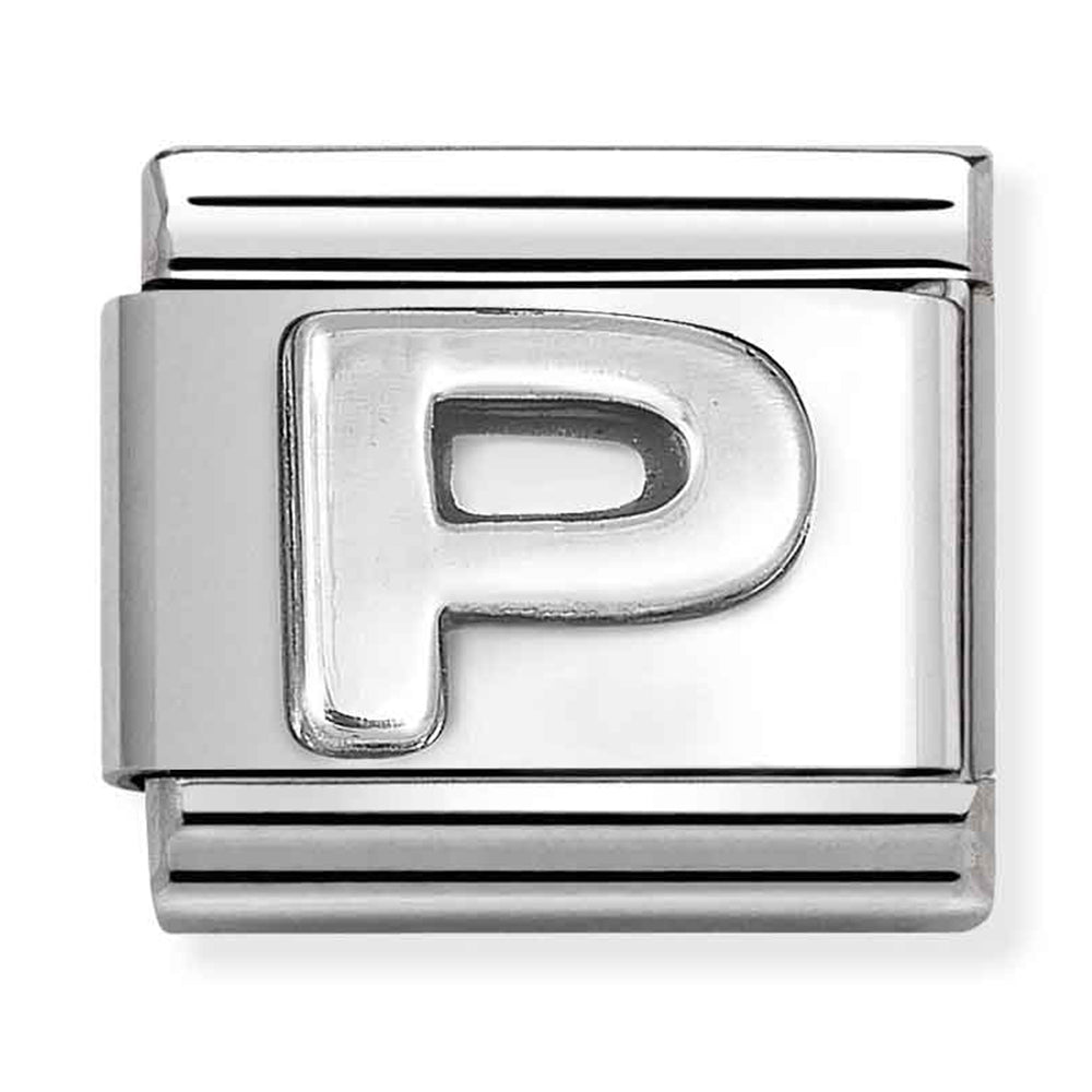 NOM-330113 16 COMP Classic LETTERS st/steel & sterling silver (P)