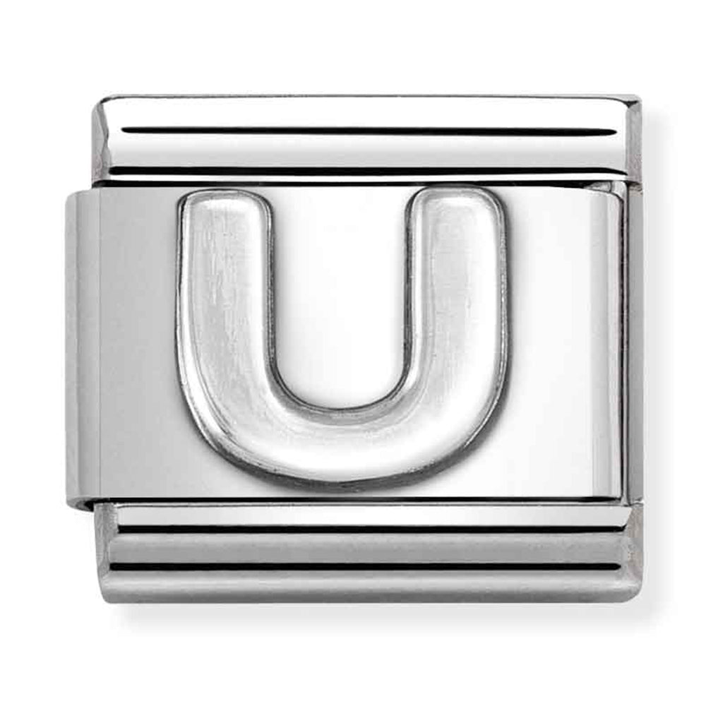 NOM-330113 21 COMP Classic LETTERS st/steel & sterling silver (U)