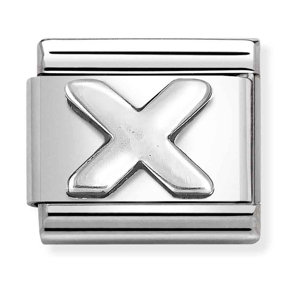 NOM-330113 24 COMP Classic LETTERS st/steel & sterling silver (X)