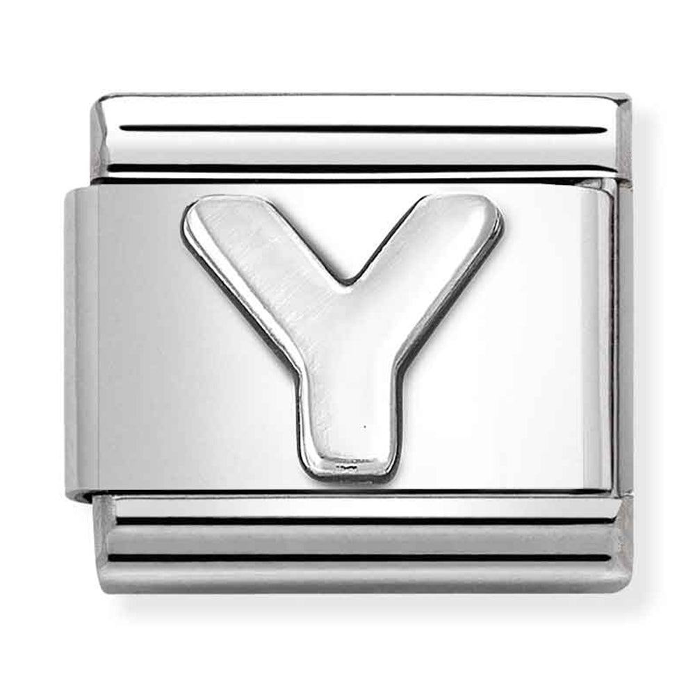 NOM-330113 25 COMP Classic LETTERS st/steel & sterling silver (Y)