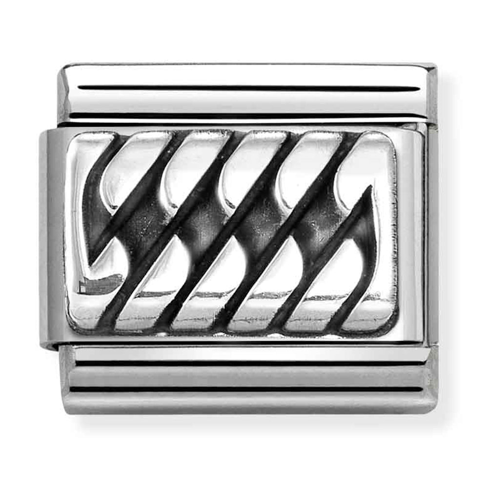 NOM-330102 59 COMP Classic PLATES OXIDISED st/steel & silver 925 (Braid)