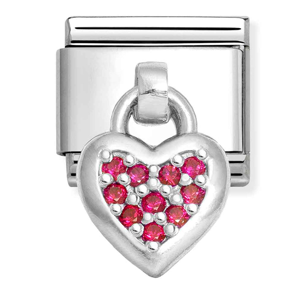 NOM-331800 26 COMP Classic CHARMS st/st, sterling silver & cz (Red Heart)