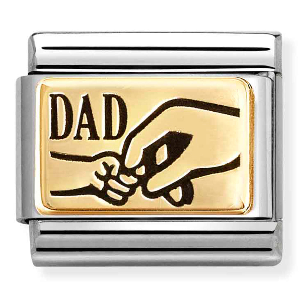 NOM 030166 37 COMP Classic PLATES (IC) in steel and 18k gold Dad hand