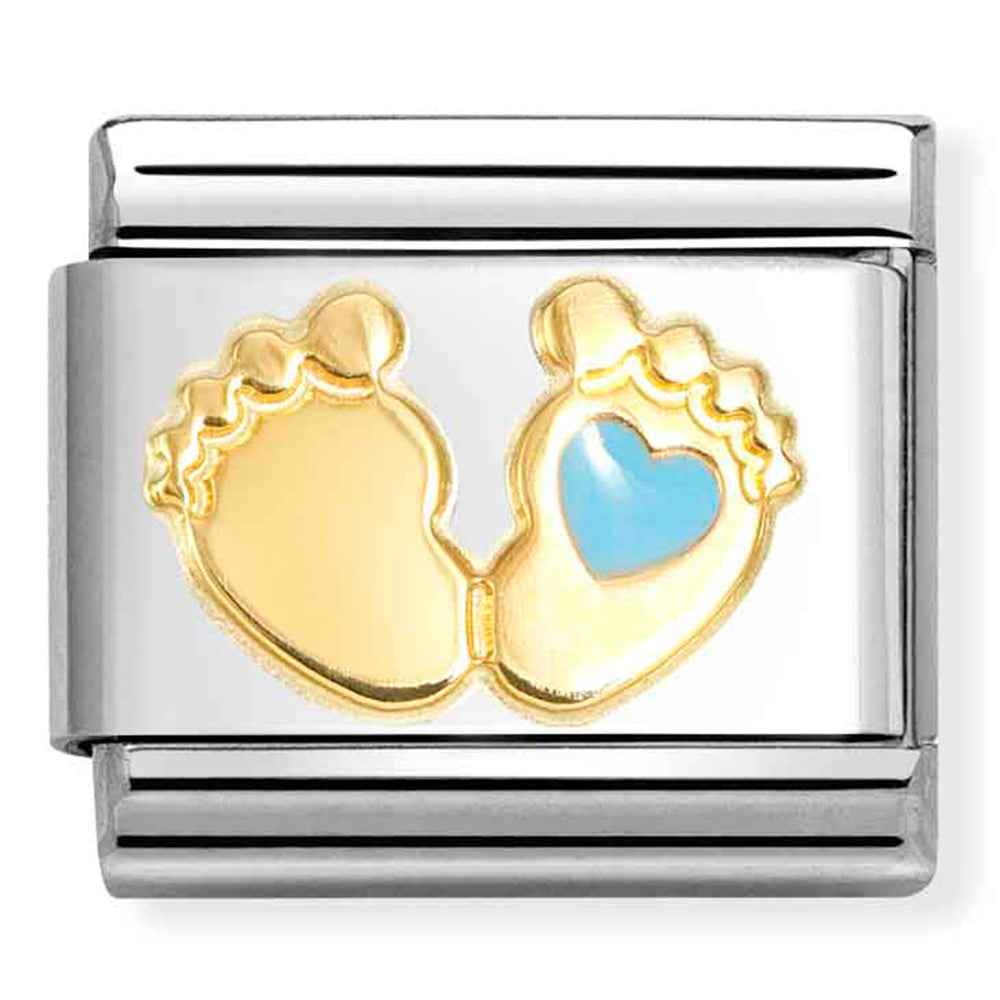 NOM 030272 86 COMP Classic SYMBOLS steel, enamel and 18k gold BLUE foot
