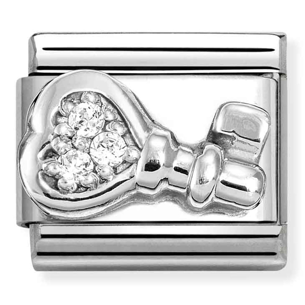 NOM 330304 48 COMP Classic SYMBOLS steel, Cubic zirconia and 925 sterling silver Key