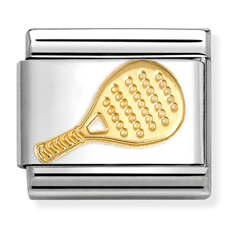 NOM- 030106 26 COMP Classic SPORTS in stainless steel with 18k gold Racket