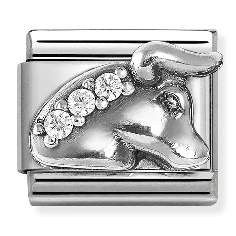ZODIAC RELIEF st/steel, cz and 925 silver Taurus