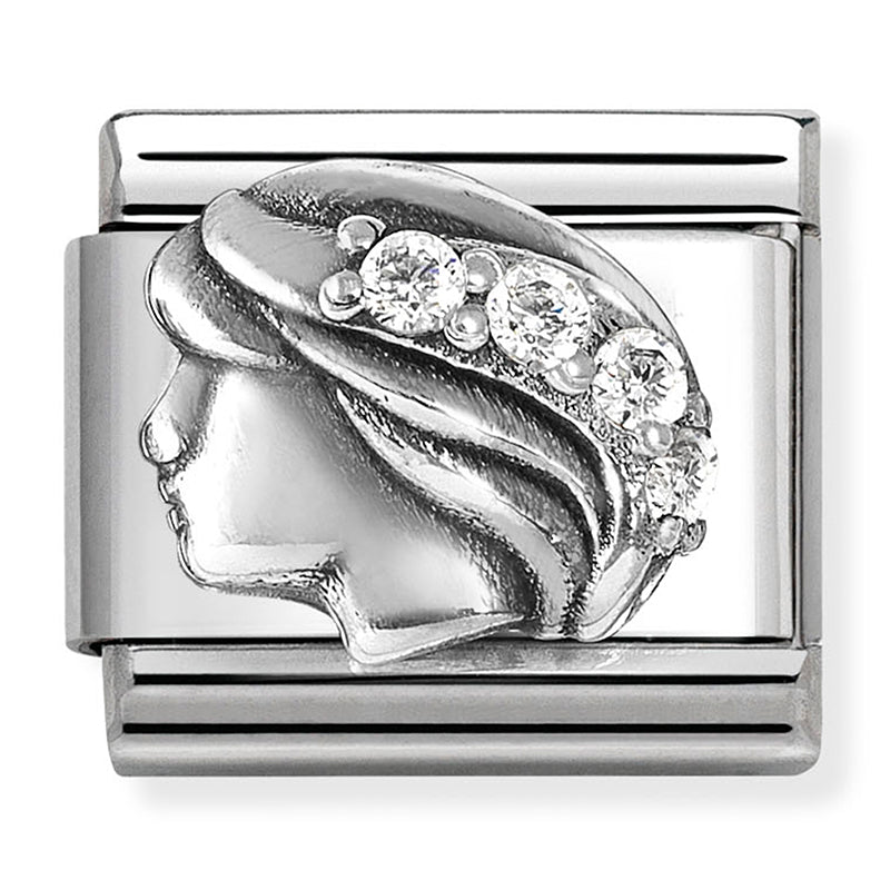 ZODIAC RELIEF st/steel, cz and 925 silver Virgo