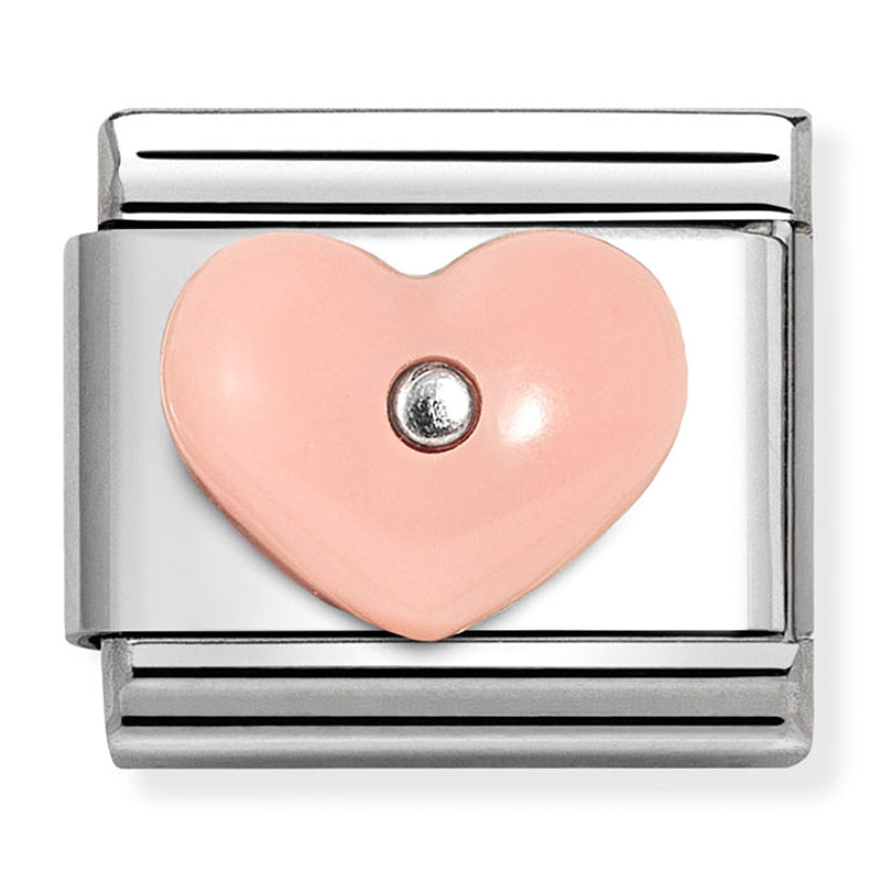 STONE SYMBOLS in st/steel and 925 sterling silver synthetic PINK RESIN heart