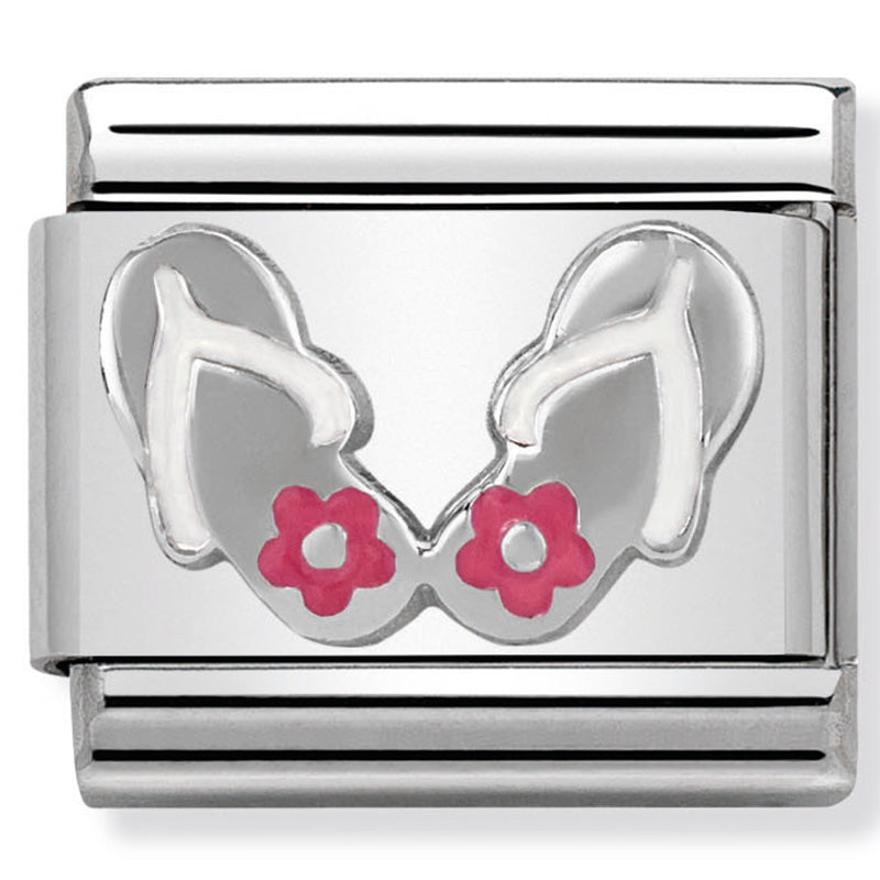 NOM-330202 30 COMP Classic SYMBOLS st/steel, enamel & silver 925 (Flip Flops)