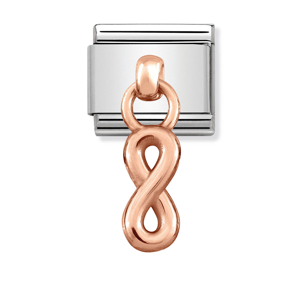 NOM-431800 10 - COMP Classic CHARMS st/st & 9ct rose gold (Infinity)