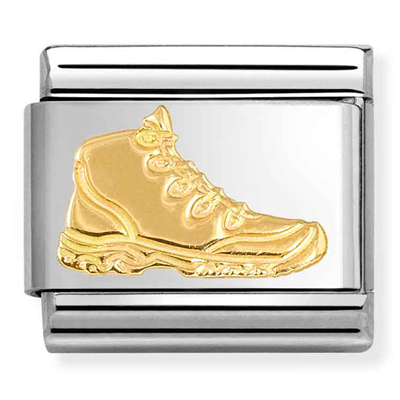 NOM 030109 46 COMP Classic DAILY LIFE in stainless steel with 18k gold Hiking shoe