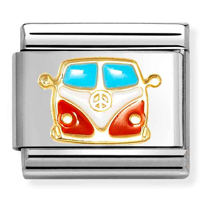 NOM 030285 67 COMP Classic SYMBOLS steel, enamel and 18k gold Van Red/White (03028567)