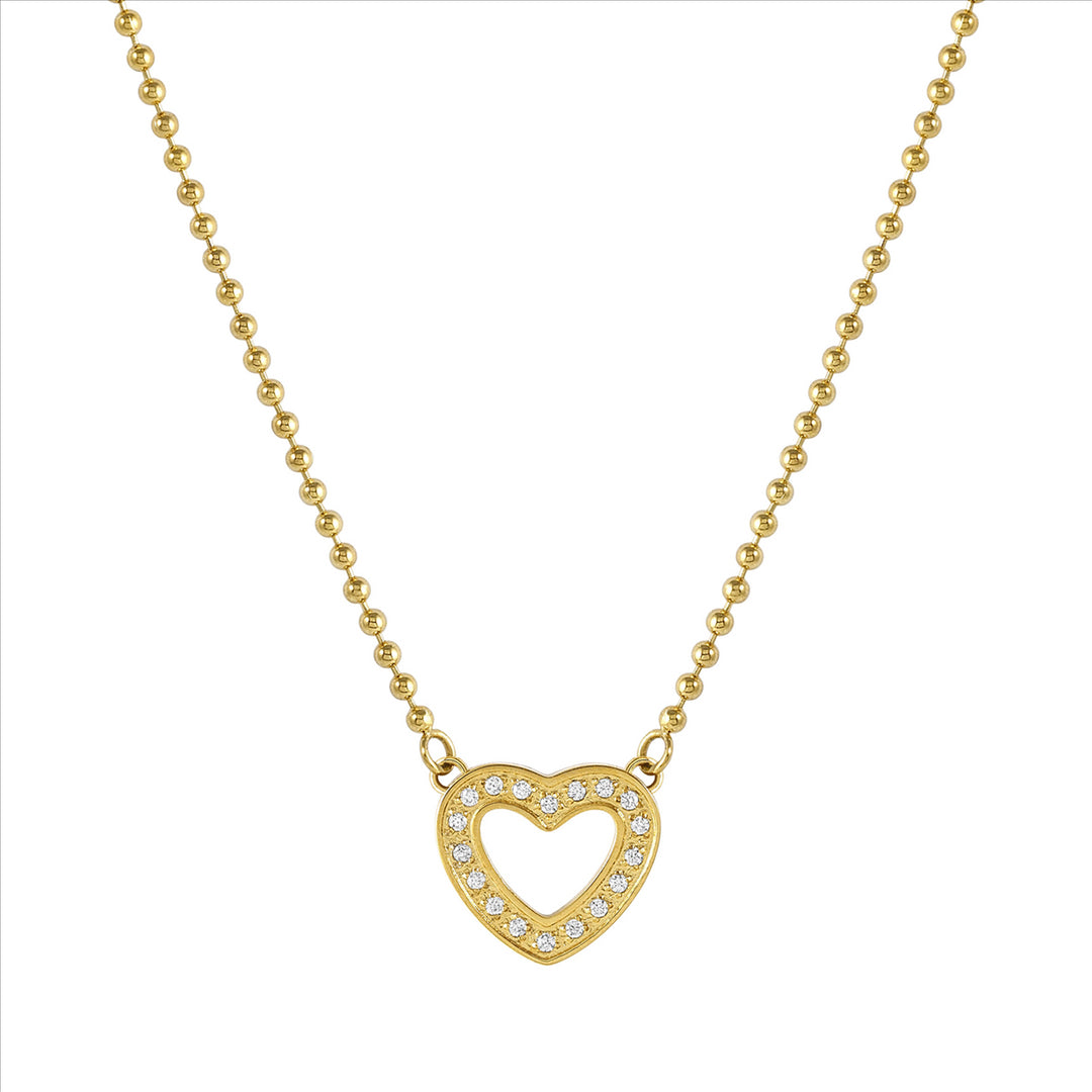 NOM- 134007 022 SOFFIO D'AMORE necklace in steel with Yellow Gold fin, and cubic zirconia Heart (134007022)