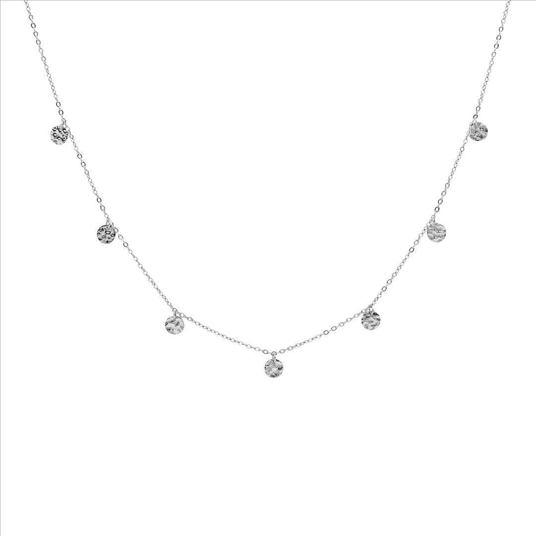 Stainless Steel Necklace 40+5cm w/ 7x Disk Feature