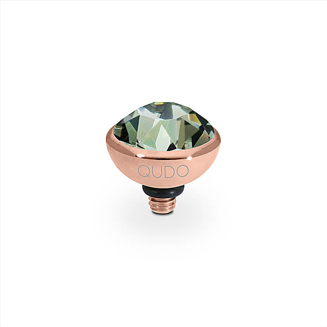 Q627421-famosa bottone top 10mm -s/s rg/ip black diamond col. swarovski crys.