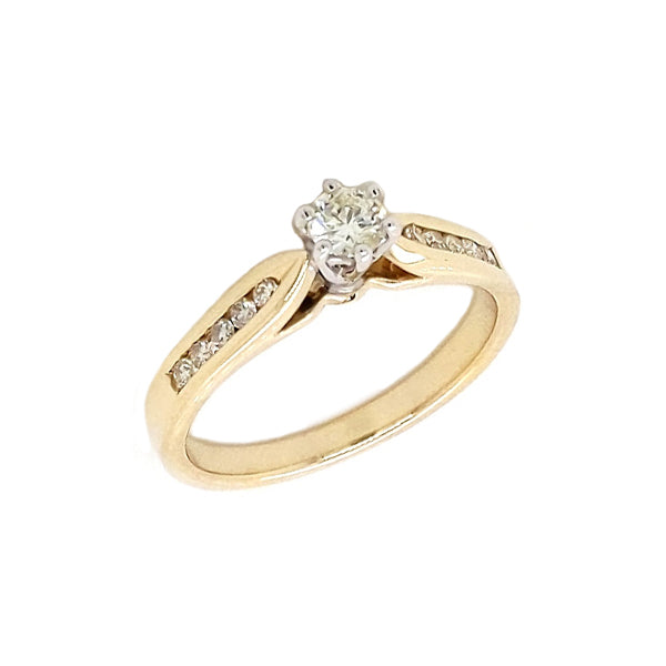 9ct Yellow/White Gold Diamond Engagement Ring