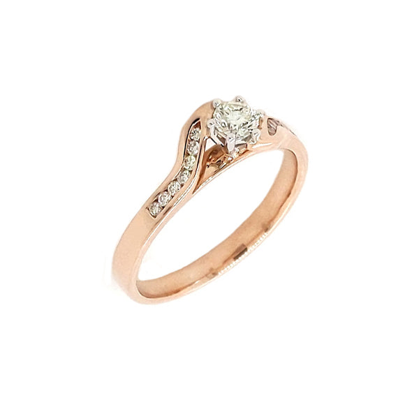 9ct Rose / White Gold Diamond Engagement Ring